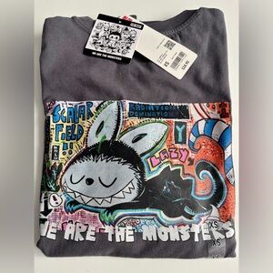 NWT Uniqlo X Labubu t-shirt in grey XS “We are the monsters”